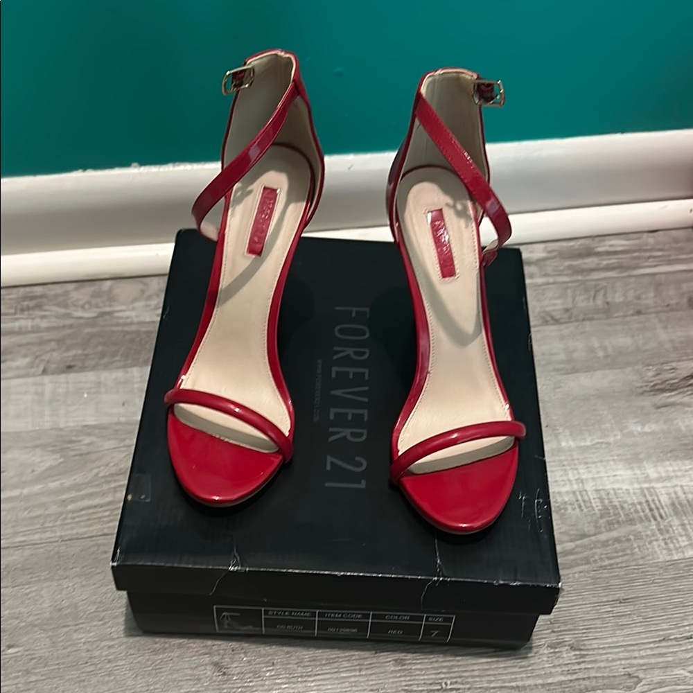 Forever 21 Red Strappy Heels